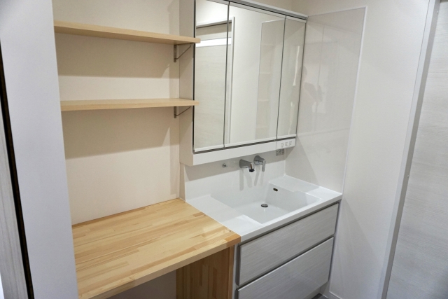 ”洗面台と物置”